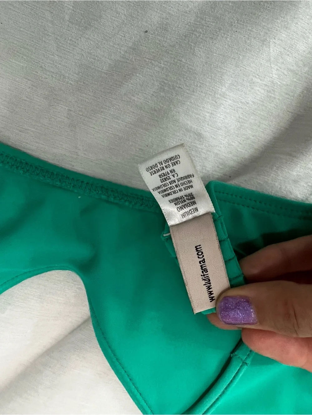 Luli fama medium Green Crossback Bikini Top